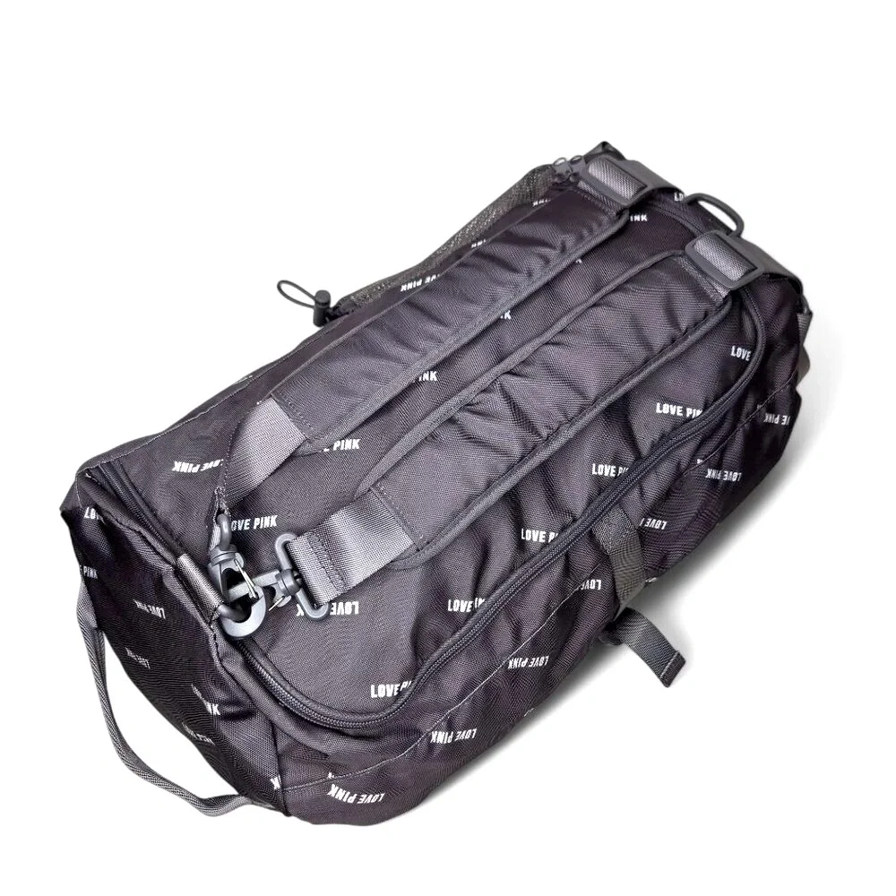 Victoria's Secret Pink Convertible Back Pack x Duffle Bag Grey Canvas Workout